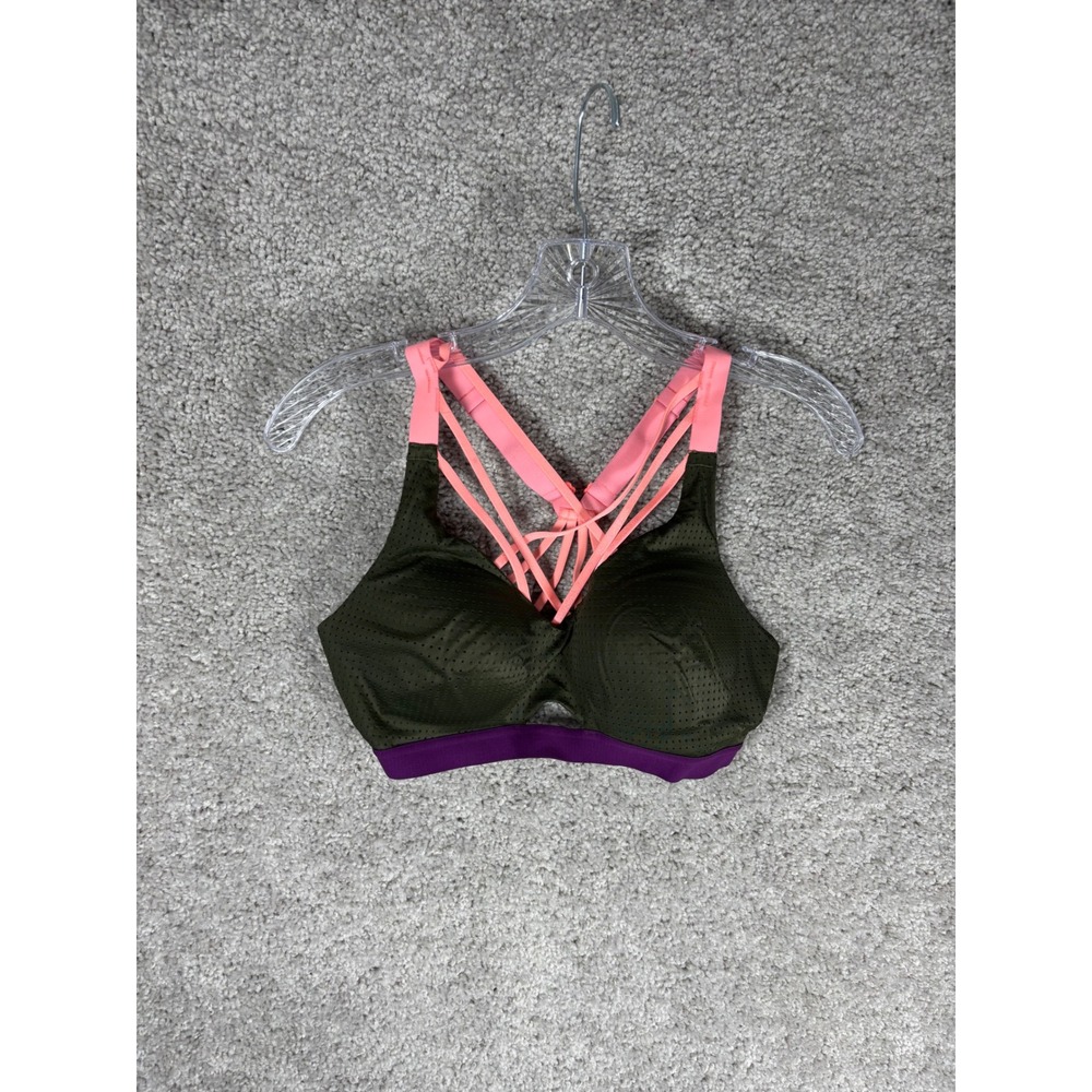 Victoria Sport Olive‎ Green Strappy Cage Back Sports Bra 34C